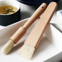 BBQ Tråcklingsborstar - Set med 2, trähandtag, för olja, sås, grill, bakning, bakverk