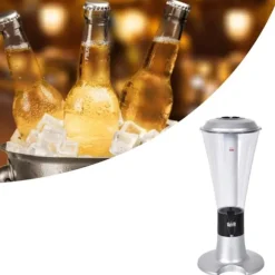 Beer Tower Dispenser med självlysande kran för Home Bar KTV - 3L Silver