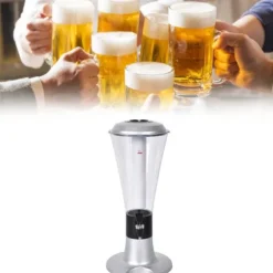 Beer Tower Dispenser med självlysande kran för Home Bar KTV - 3L Silver