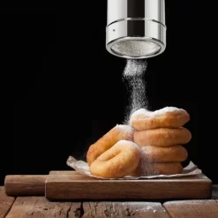 Behållare med sil Sil för pulveriserat sockerströssel pulveriserat socker kanel kakao