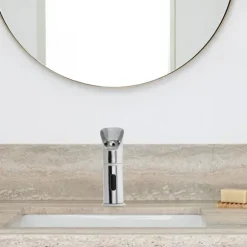 Beröringsfri infraröd sensorblandare, automatisk kran med vattenfallsutlopp för badrum och kök, svart