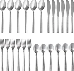 Bestick Set 24 Delar För 6 Personer . Rostfritt