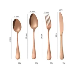 Bestickset i Rostfritt Stål, 4 delar - Rosé