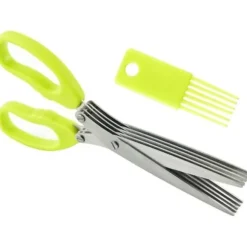 5-bladiga köksörtsaxar Multipurpose örtsaxar med rengöringskam, för kyckling, fågel, kött, [834]