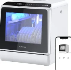 BlitzHome APP Mini Bordsdiskmaskin Diskmaskin Dubbel vatteninloppsdiskmaskin