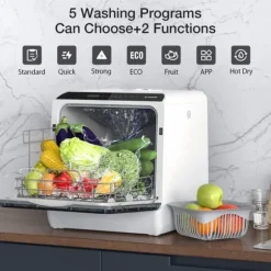 BlitzHome APP Mini Bordsdiskmaskin Diskmaskin Dubbel vatteninloppsdiskmaskin