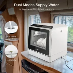 BlitzHome APP Mini Bordsdiskmaskin Diskmaskin Dubbel vatteninloppsdiskmaskin