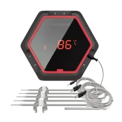 Bluetooth matlagningstermometer, upp till 6 prober, 100 meters trådlös räckvidd,6XS Röd 6 sensor