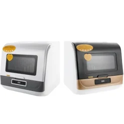 Bänkdiskmaskin DWS-T05, portabel mini, vit, 220V 800W, med vattenslang