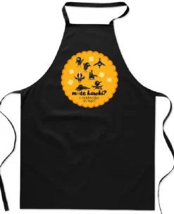 Bomullssvart FÖRKLÄDE MED TRYCK BURK KAFFE kök dam herr