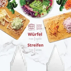 Borner Mandolin V3 Special | 7-delat set | 5 skärtjocklekar | Lämplig som pommes fritesskärare | BPA-fri och rostfri | Vit