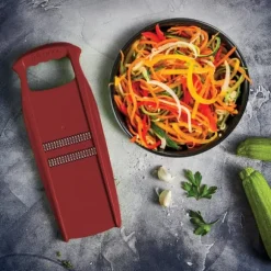 Borner Original Roko Powerline - grönsaks- och fruktskärare för fina remsor Julienne remsor set med frukthållare