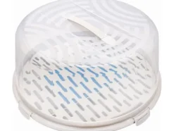 Branq Rund hög tårtbehållare vit med kylinsats Branq