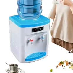 Bärbar Elektrisk Vattendispenser, Varmt Vatten 90℃, Kallt Vatten 8℃, Kompakt Design
