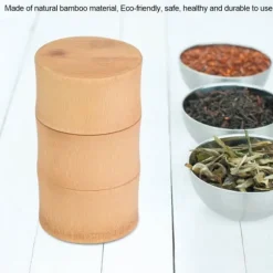 Bärbar Förvaringslåda för Te i Bambu (M)