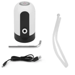 Bärbar LED-ljusflaskvattenpump USB-uppladdningsbar dispenser för hemmakontor (vit)