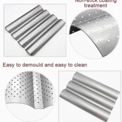 Brödform - Fransk våg - Kolstål - Silver - 3 och 4 platser - Non-stick