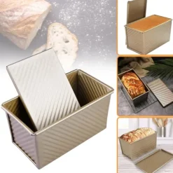 Brödform med lock Bakform Kakbröd Rostad brödlåda i kolstål Nonstick-beläggning Bakverktyg