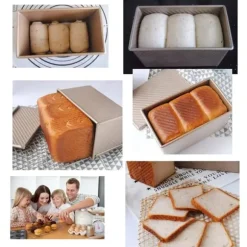 Brödform med lock Bakform Kakbröd Rostad brödlåda i kolstål Nonstick-beläggning Bakverktyg