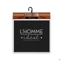 Broderat köksförkläde den idealiska mannen med grill i framfickan