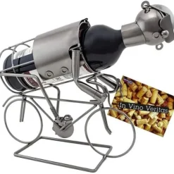 BRUBAKER Dekorativ vinflaskhållare - Metallskulptur - Presentidé - Cyklist