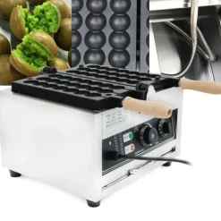 Bubbelvåffeljärn, bollformat, elektrisk 1500 W, non-stickbeläggning, för kommersiellt bruk