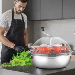 Bud Leaf Bowl Trimmer, 60x60x53.5 cm, Rostfritt stål, Manuell skärmaskin