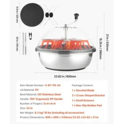 Bud Leaf Bowl Trimmer, 60x60x53.5 cm, Rostfritt stål, Manuell skärmaskin