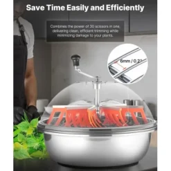 Bud Leaf Bowl Trimmer, 60x60x53.5 cm, Rostfritt stål, Manuell skärmaskin