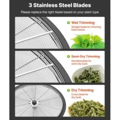 Bud Leaf Bowl Trimmer, 60x60x53.5 cm, Rostfritt stål, Manuell skärmaskin