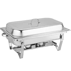 Buffévärmare Chafing Dish - Rektangulär Matvärmare - 3 Fack 3×3 L (9 L) - Rostfritt Stål - För Catering & Buffé