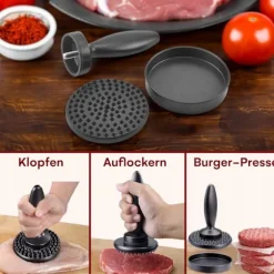 BURGARPRESS HAMBURGARKÖTTSTÄNST manuell 10 cm non-stick