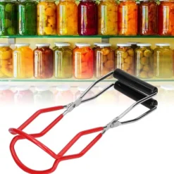 Burkklämma Multifunktionell Rostfri Stål PP Skållningsskyddande Tallriksklämma Köksverktyg (Röd)