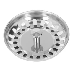 Byte av sil vid diskbänk i rostfritt stål med bottenpropp