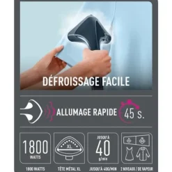 CALOR PRO STYLE ONE DEFROISSEUR VERTICAL 1800 W, vattentank på 1,5 L, snabb uppvärmning på 45 s, Svart IT2461C0