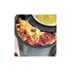 Cecotec 1300-W slow juicer with titanium-coated disc and XXL inlet mouth.