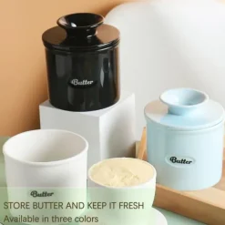 Ceramic Butter Keeper Multipurpose Stor kapacitet Säker Miljövänlig Keramisk smörtank