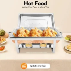 Chafing Dish - Buffévarmare - 9 L Kapacitet - Rostfritt Stål - Professionell - För Buffé & Catering - Svart