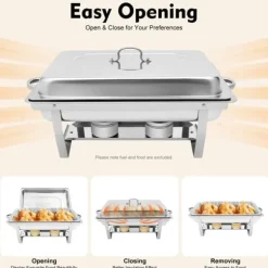 Chafing Dish - Buffévarmare - 9 L Kapacitet - Rostfritt Stål - Professionell - För Buffé & Catering - Svart