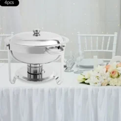 Chafing Dish Bufféset - Buffévärmare - 4 delar - 4,5 L per kärl - För fest & bröllop - Guld