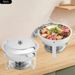 Chafing Dish Bufféset - Buffévärmare - 4 delar - 4,5 L per kärl - För fest & bröllop - Guld