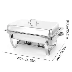 Chafing dish, buffévarmhållare, 7,5 L, rostfritt stål, professionellt set, silver