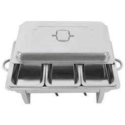 Chafing Dish, 3-kompartment, Justerbar Värme/Kylning,Silver