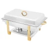 Chafing Dish, 9L kapacitet, premium rostfritt stål,Silver och Guld