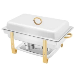 Chafing Dish, 9L kapacitet, premium rostfritt stål,Silver och Guld
