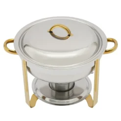 Chafing Dish, 5L kapacitet, rostfritt stål, rund form, bärförmåga 10 kg, dimensioner 42 x 32 cm