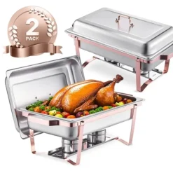 Chafing Dish, Rostfritt Stål, 8 Quart Kapacitet,rosaguld