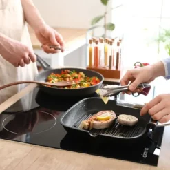 Ciarra Induktionshäll 59cm 6000W 4 Brännare Sensitive Touch Auto-Off Timer Svart