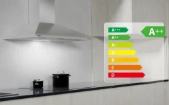 CIARRA Kåpa 90cm A++ 370 m³/h 3 hastigheter Evakuering & återvinning med 2st kolfilter i rostfritt stål