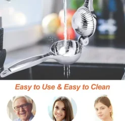 Citronpress med 7 cm diameter, handpress, citruspress, manuell, anti-etsningsmedel, manuell tung juicepress, säker och hållbar citronklämma